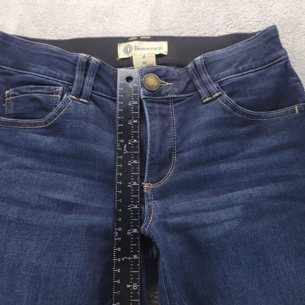 Democracy Jeans Womens 4 Blue Bootcut Mid Rise Ab Technology Dark Wash Stretch - Picture 6 of 9
